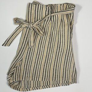 BP High Waisted Woven Linen (blend) Belted Shorts